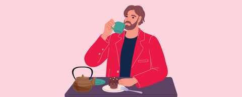 person drinking tea