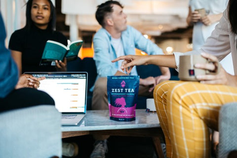 superberry samba tea on a table