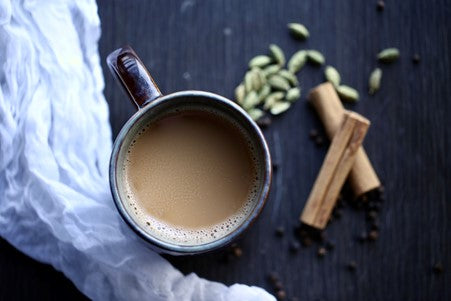 cup of chai tea with spices