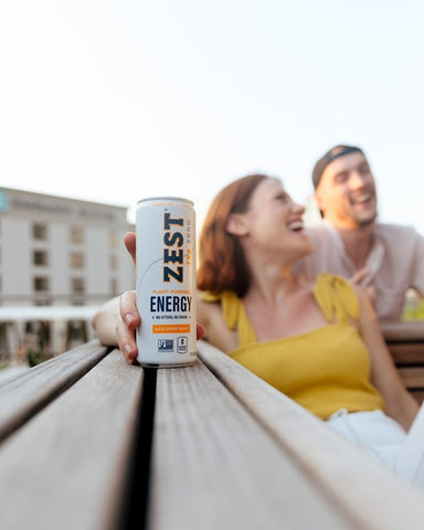 couple enjoying zest iced tea on a hot day