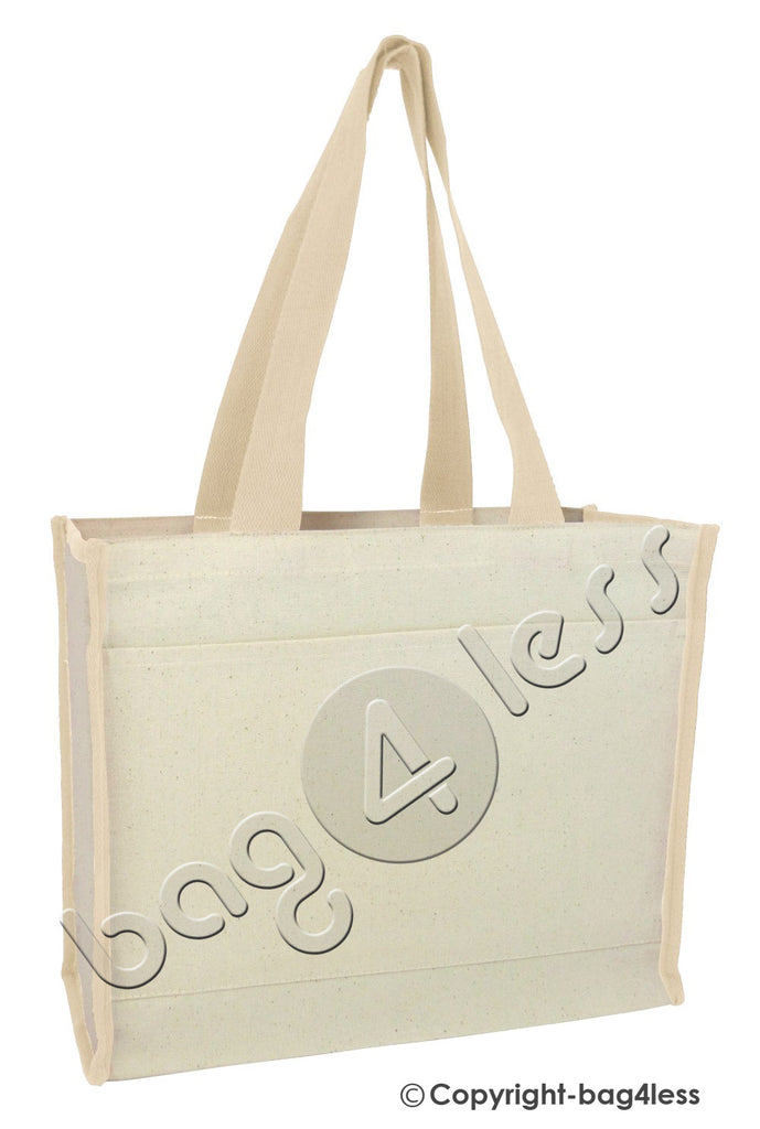 Heavy Canvas Gusset Tote Bag Two-Tone TF211 | bag4less.com