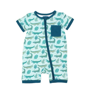 Later Gator Alligator Bamboo Baby Shortie Romper - Ashe Couture, Inc