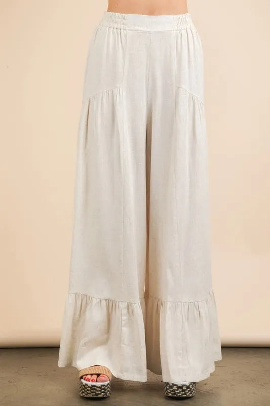Palazzo Elastic Waist Comfy Pants For Women – Effortlessly Stylish Fluttering Wide-Leg Comfortable Trousers for Everyday Comfort