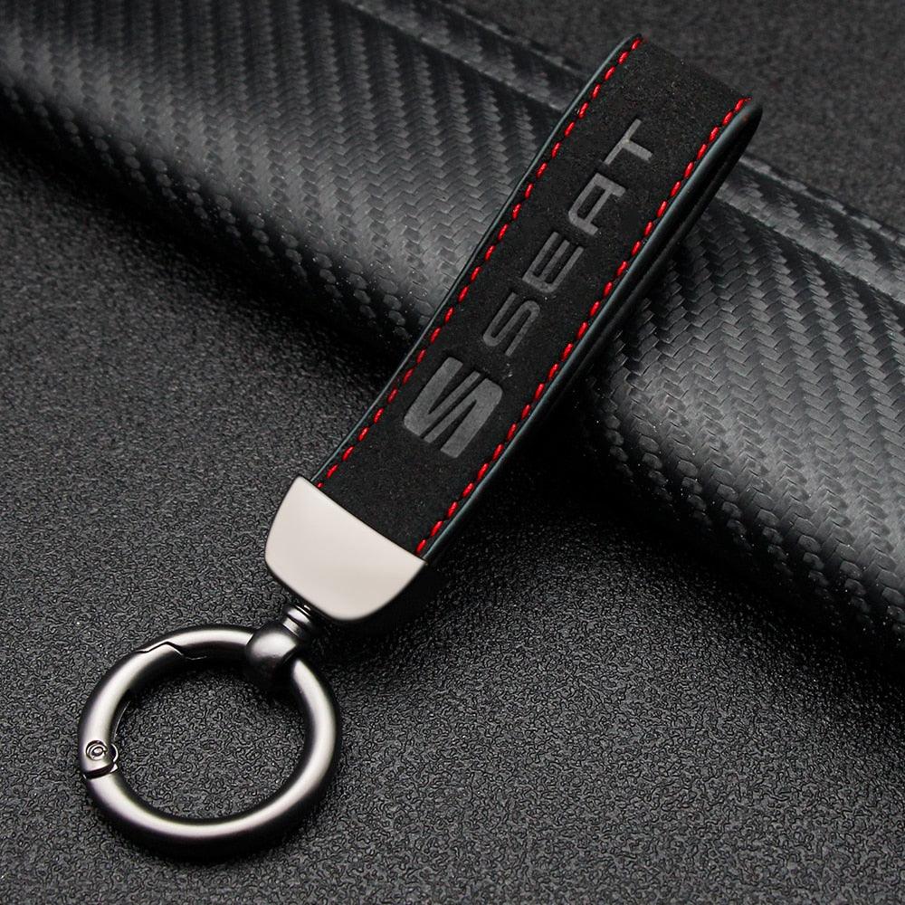 1pc Car Keychain Leather Key Ring Key Chain Car Styling Keychain Accessories with Alloy Metal and Genuine Leather Key Chains for Men