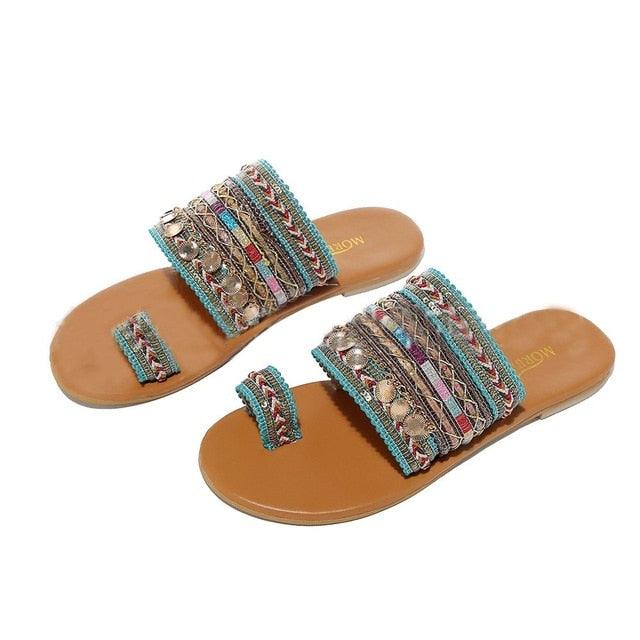 Women Sandals Flip-Flops Handmade Style Flip Flop Sandals Streetwear Fashion Shoes Women Flat Clip T