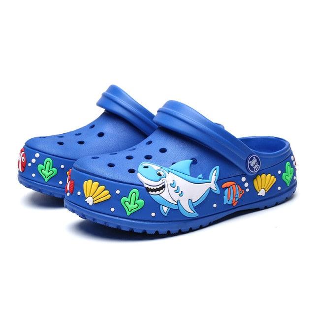 Children Summer Cartoon Sandals Quick-Dry Beach Kids Clogs Slippers Light-Weight Wear-Resistant Boy 