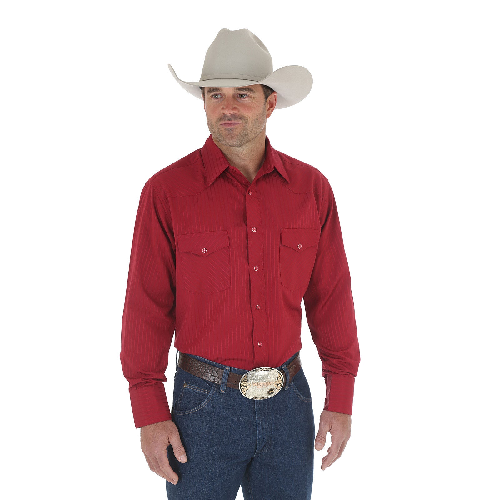 Wrangler Silver Edition Western Snap Long Sleeve Wine Shirt - Gavel Western  Wear