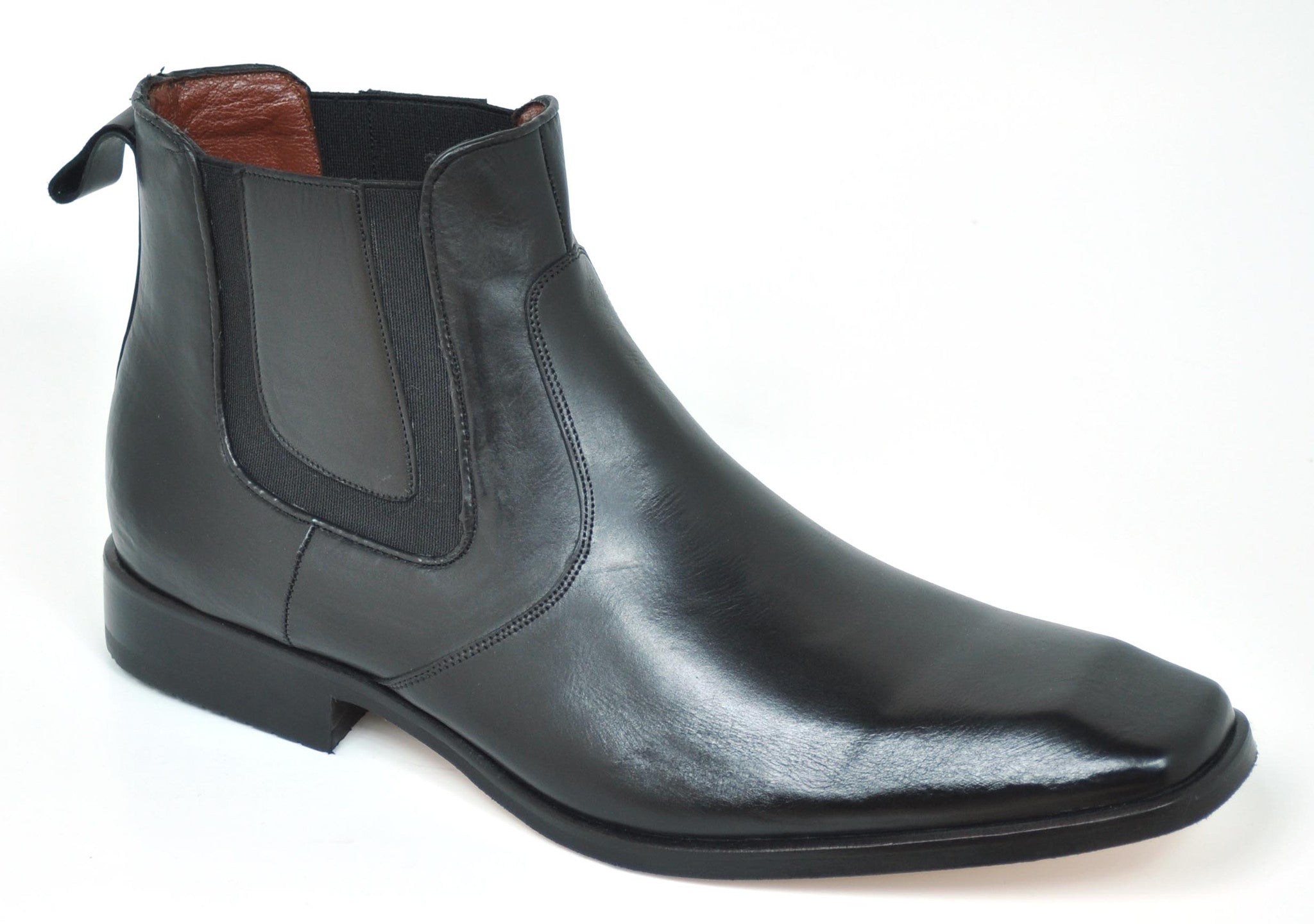 mens black square toe ankle boots