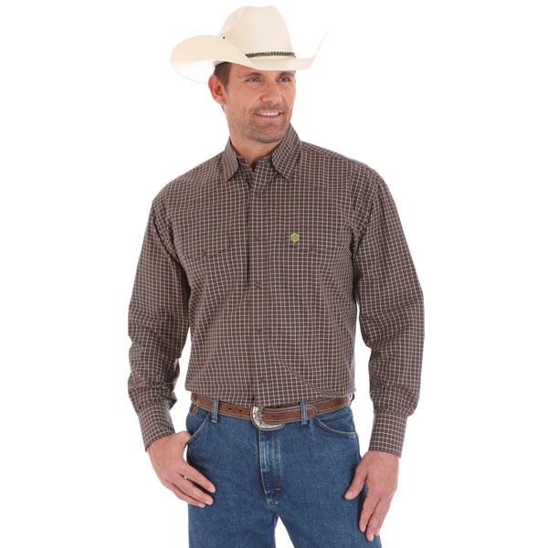 Wrangler Silver Edition Western Snap Long Sleeve Light Tan Shirt ...