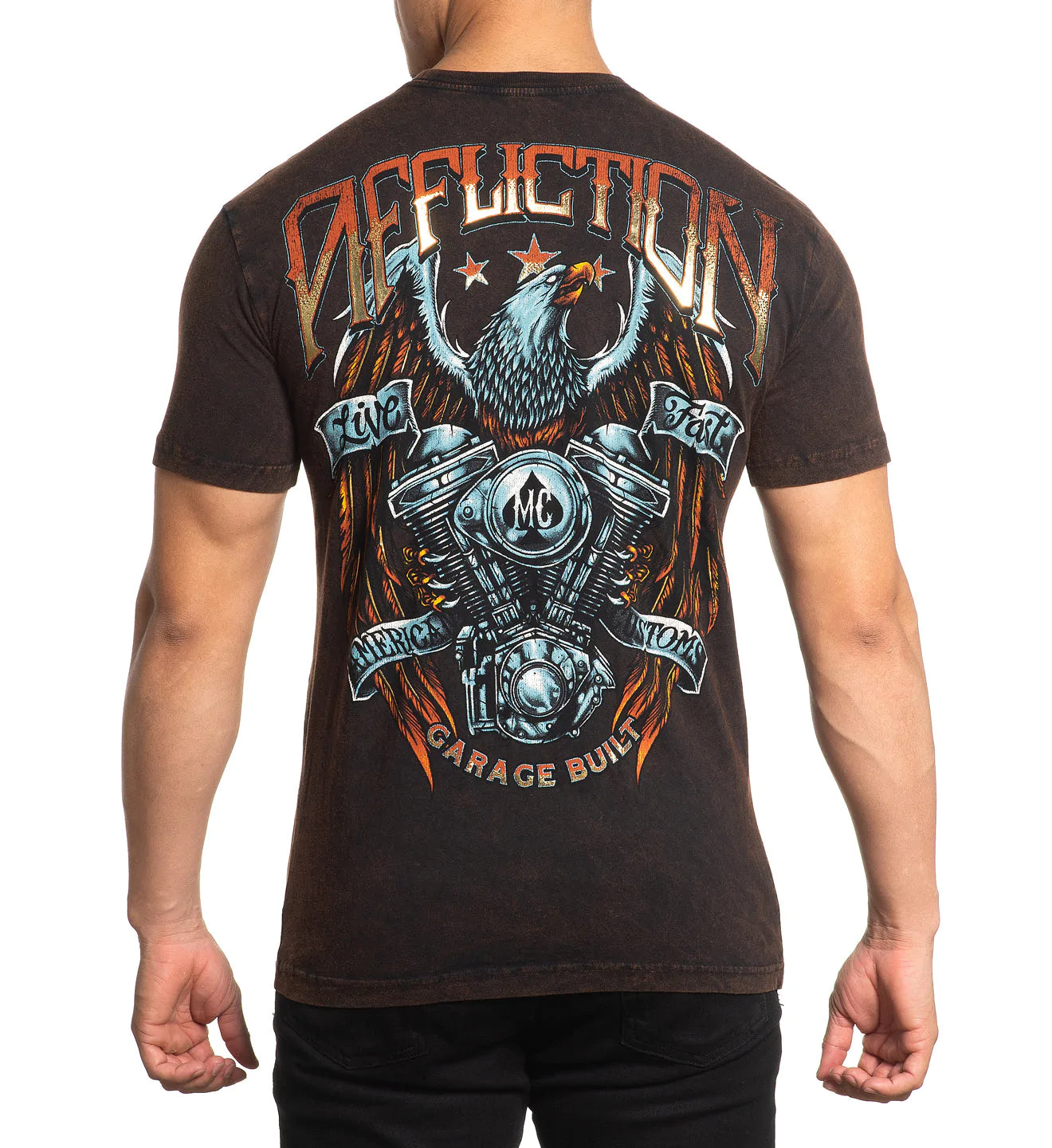 Affliction Easyriders Liberty T-Shirt - Men's T-Shirts in Black Lava Wash