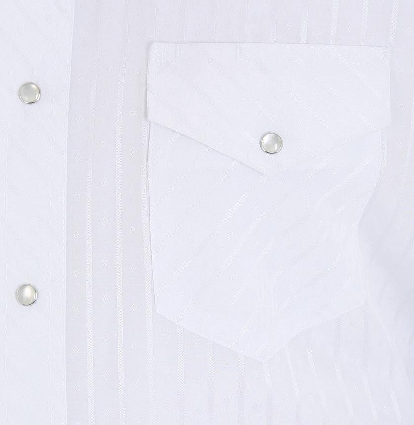 Wrangler Silver Edition Western Snap Long Sleeve White Shirt - Longhorn ...
