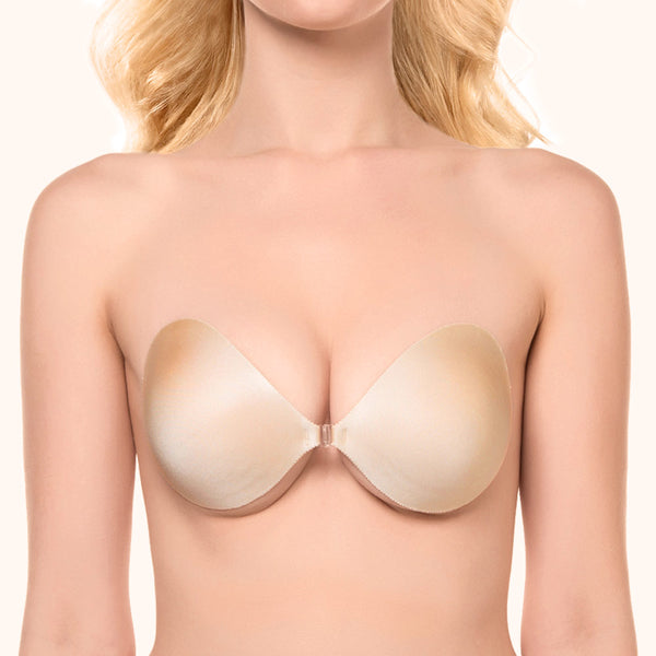 DHX Women's Thick Padded Strapless Push up Bra Lift and Support Convertible  Bras with Clear Straps