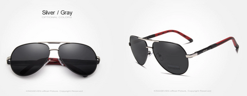 KINGSEVEN® AVIATOR Sunglasses K725  Silver/Gray