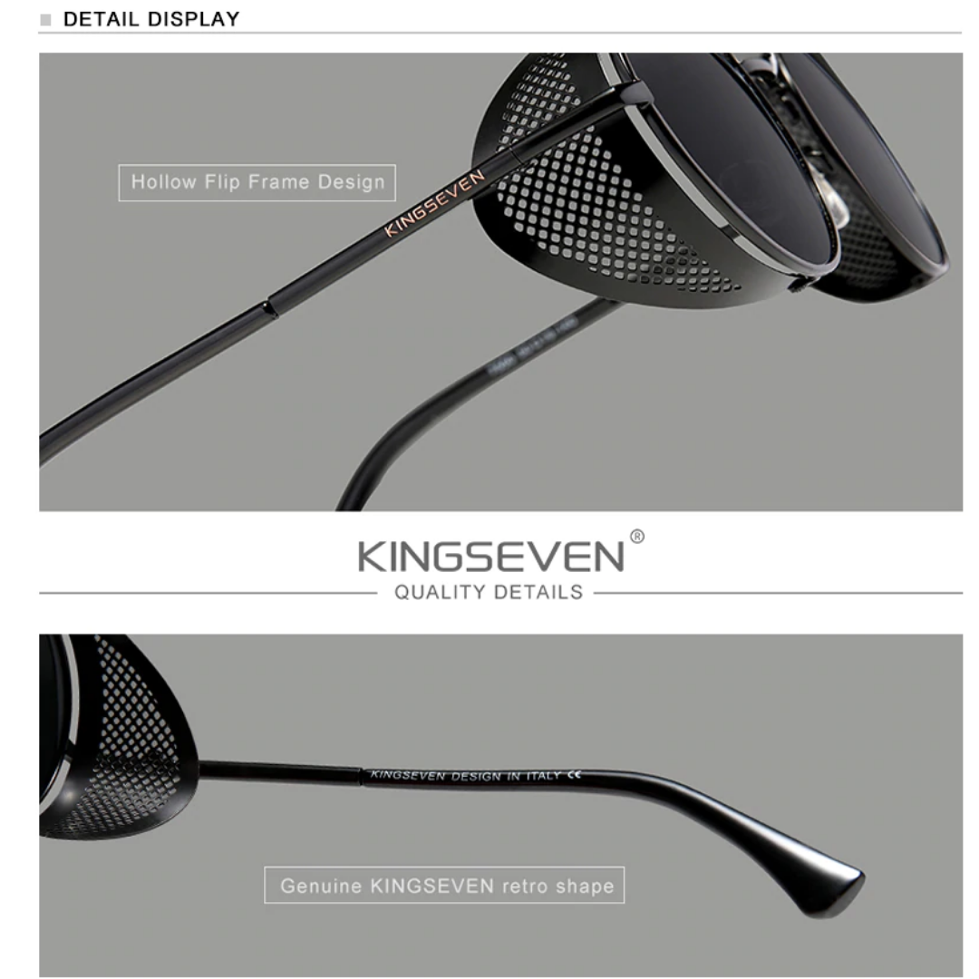 KINGSEVEN® STEAMPUNK Sunglasses N7550 Detail Display