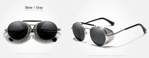 KINGSEVEN® STEAMPUNK Sunglasses N7550 Silver/Gray