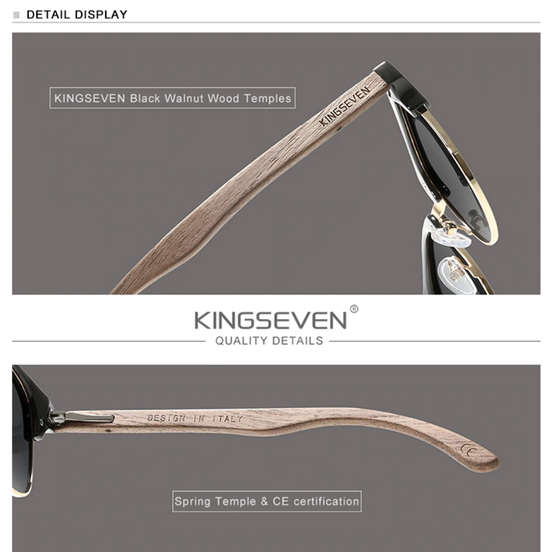 KINGSEVEN® Wooden HANDMADE Sunglasses N5516 Quality Details