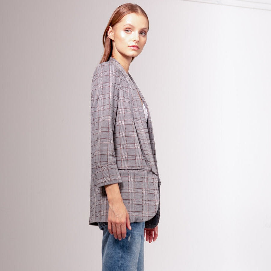 Madeline Notch Collar Blazer in Glen Plaid – KAL RIEMAN