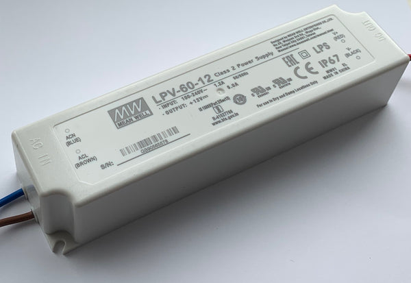 Elektr. Trafo 12V/AC - 10-60W - IP20 - Primär: 230-240V/AC dimmbar über  Phasenan -und abschnitt-Dimmer