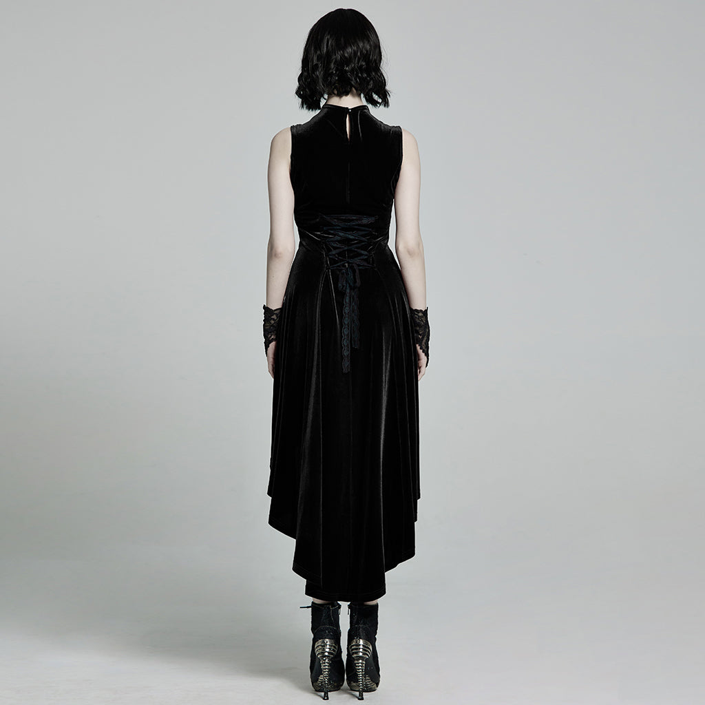 Fatuov Sexy Gothic Clothes for Women Retro Gray Dress M 