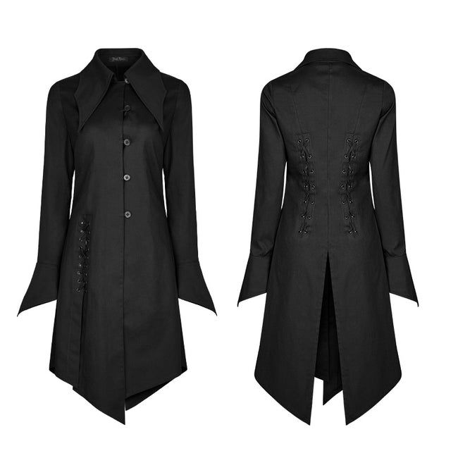 Figuring Style Gothic Shirt Long Blouse With Bat Wing Collar– Punkravestore