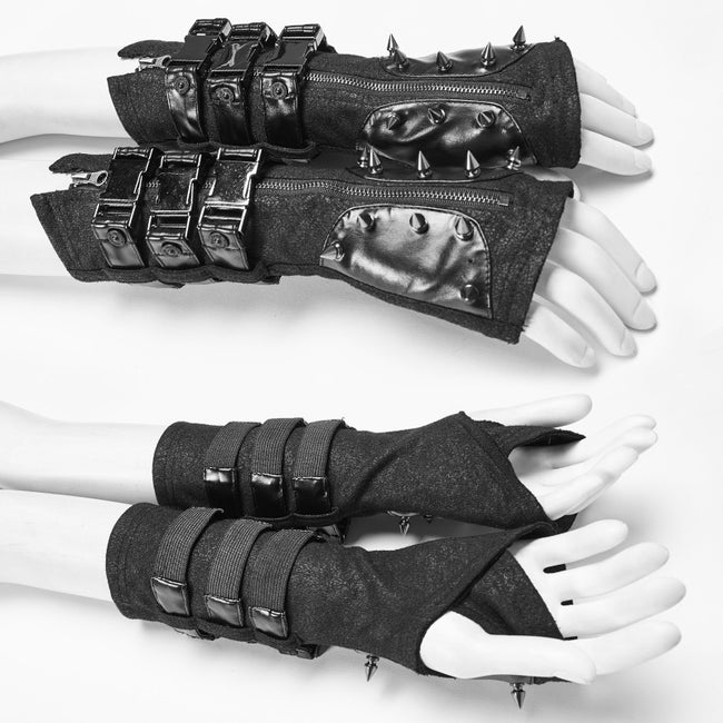 leather gloves with buckle