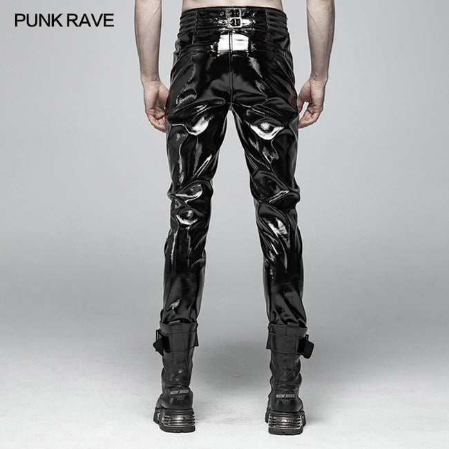 patent leather black pants