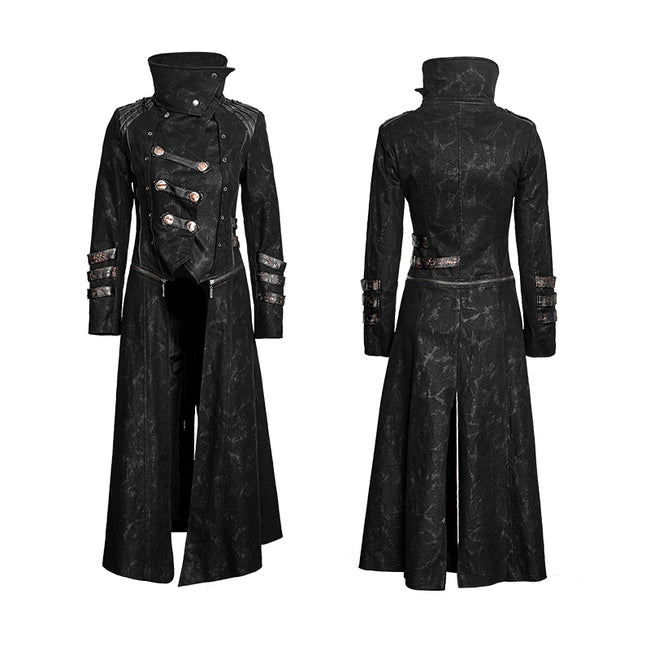 Black Winter High Collar Long Rock Punk Coat– Punkravestore