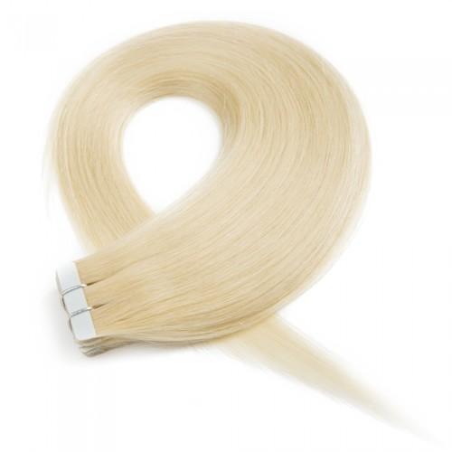 16 24 Inch Tape In Remy Hair Extensions Straight 613 Blonde