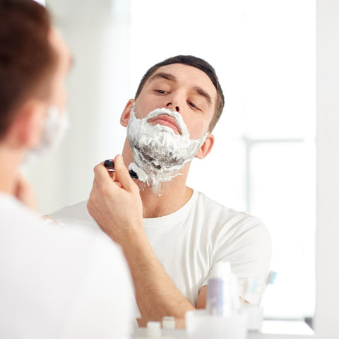 man shaving