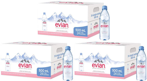 evian Natural Spring Water 330 mL/11.2 Fl Oz (Pack of 24) Mini-Bottles