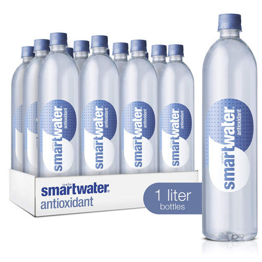 Smartwater Vapor Distilled Premium Water Bottles, 1 Liter, 12 Pack