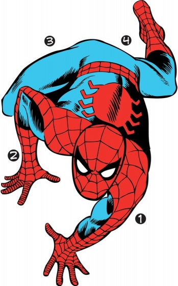 Zeeslak Airco geleider muurstickers Spider-Man Comic vinyl 23 stuks