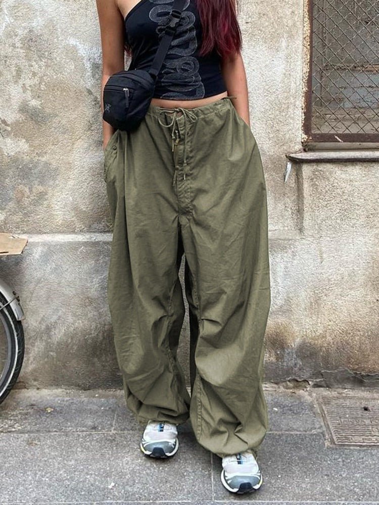 Green Cargo Y2k Streetwear Baggy Oversized Look – Vanity Island Magazine