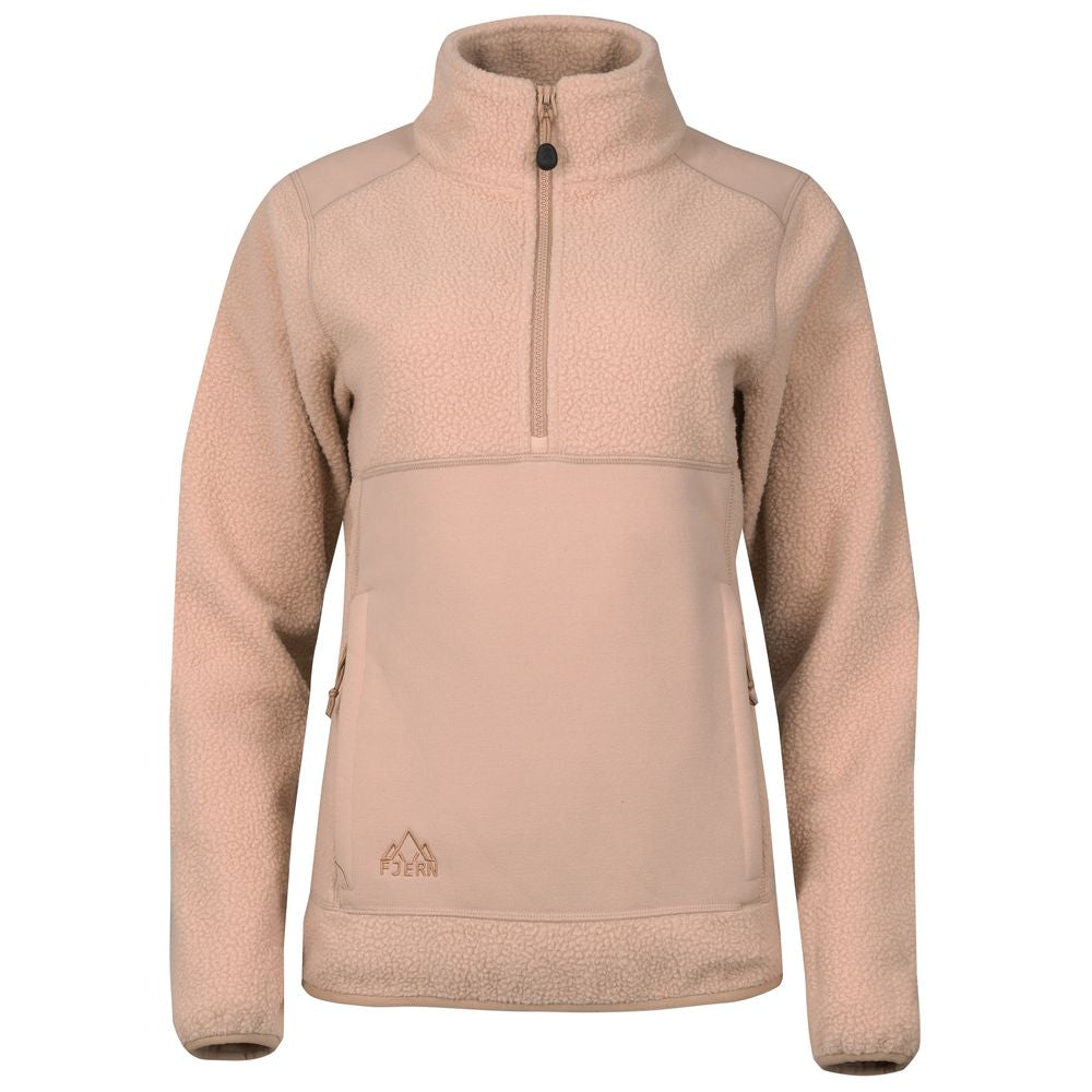 Fjern | Mens Mysig Eco Half Zip Fleece (Oatmeal/Grey Brown)