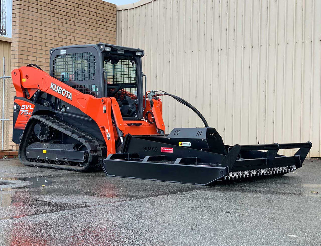 Skid Steer Brush Cutter Slasher for Extreme Duty use Himac Skid Steer