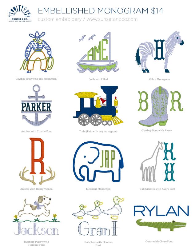 best boy monograms train elephant cowboy