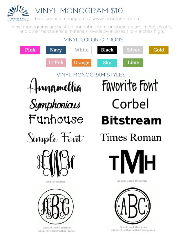 Best Vinyl monograms