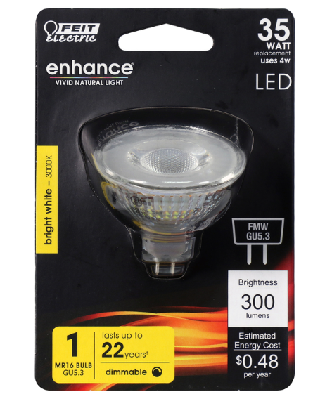 LED Bulb Electric Enhance MR16 GU5.3 Bright White 35W – Sunset Co.