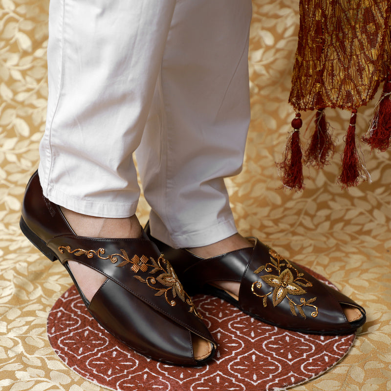 Niche Cherry Embroidery Indo-Western Sandals – NICHE