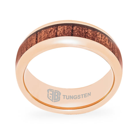 wood inlay tungsten wedding bands