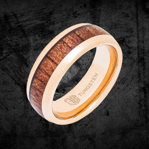 Wood + Rose Gold Ring 