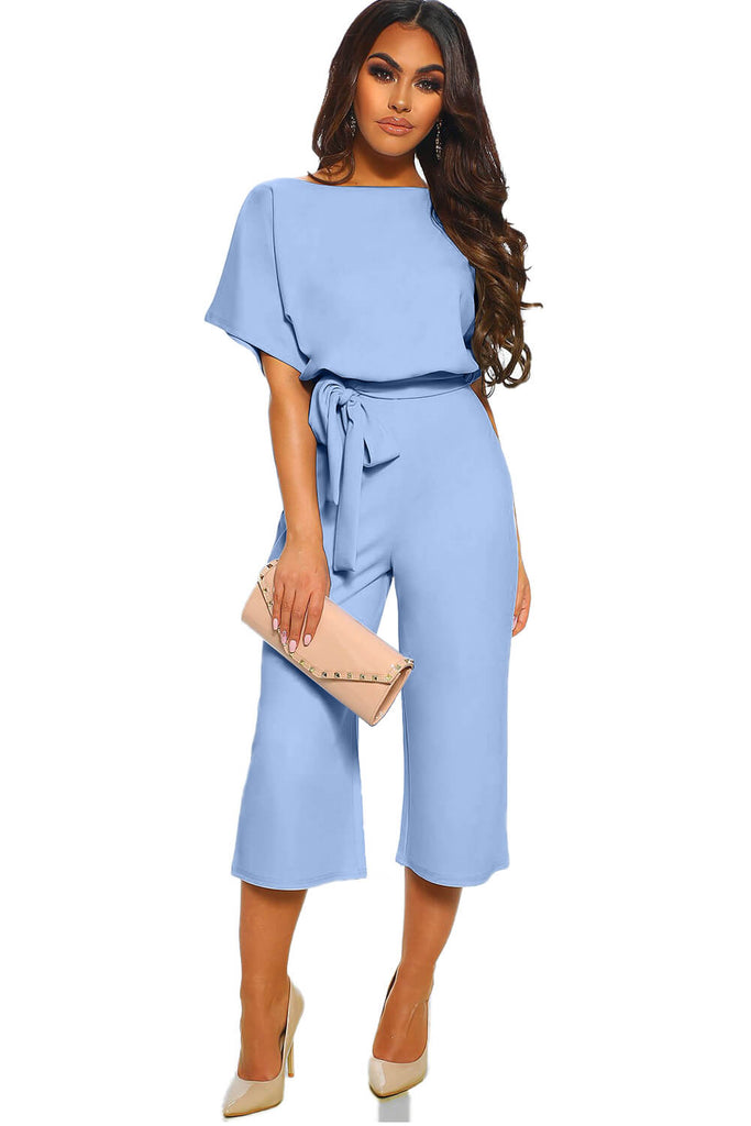 belted culotte jumpsuit