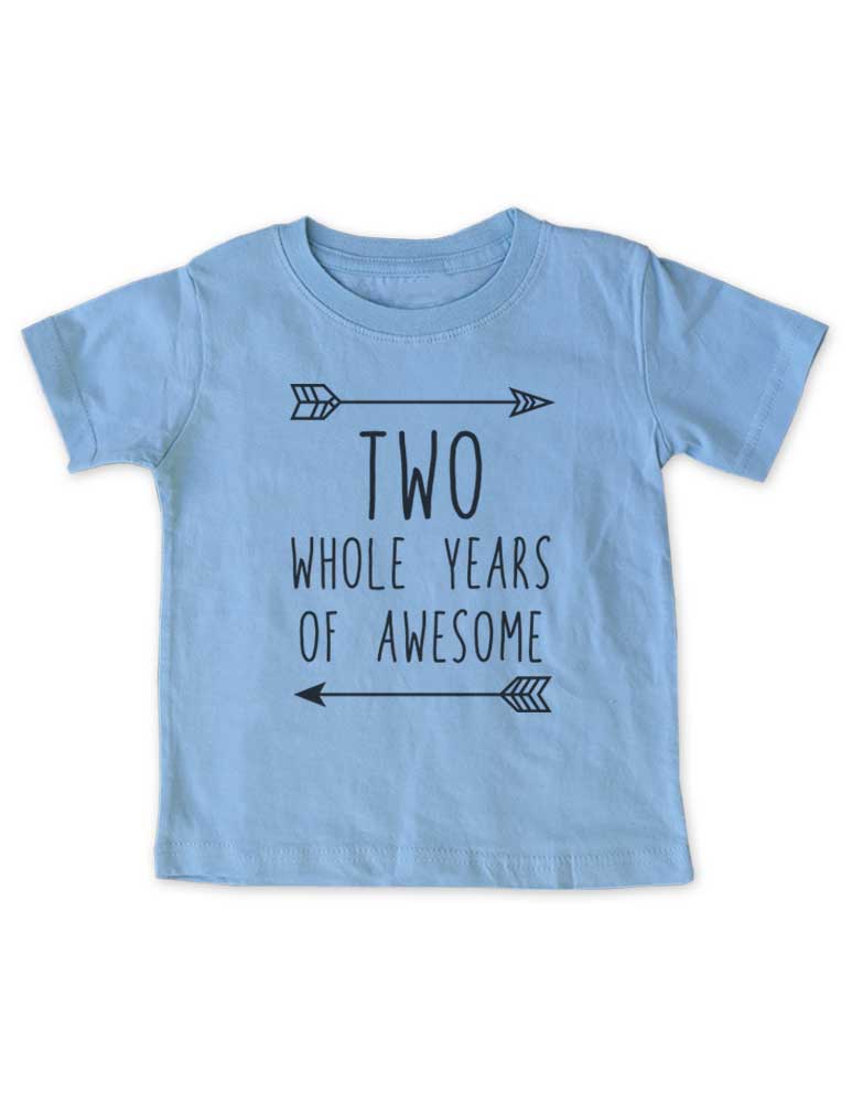 TWO whole years of Awesome - cool boho Birthday Shirt 2nd Age 2 Two ye ...