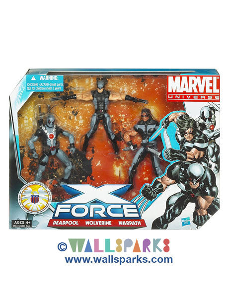 Marvel Universe Super Hero Team Packs X Force Deadpool Wolverine War Wallsparks