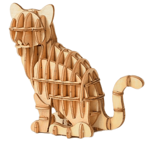 Puzzle 3d En Bois Chat Leboisartisan