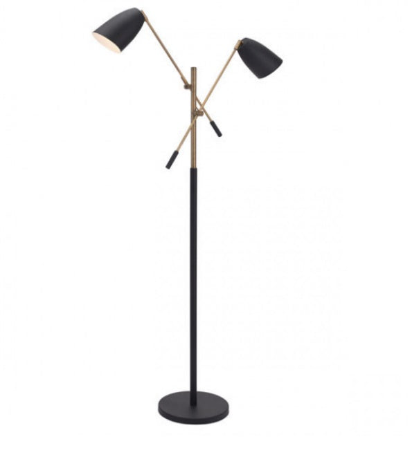 tanner black and glass floor lamp