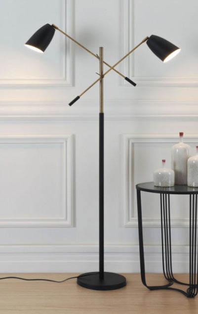 tanner black and glass floor lamp