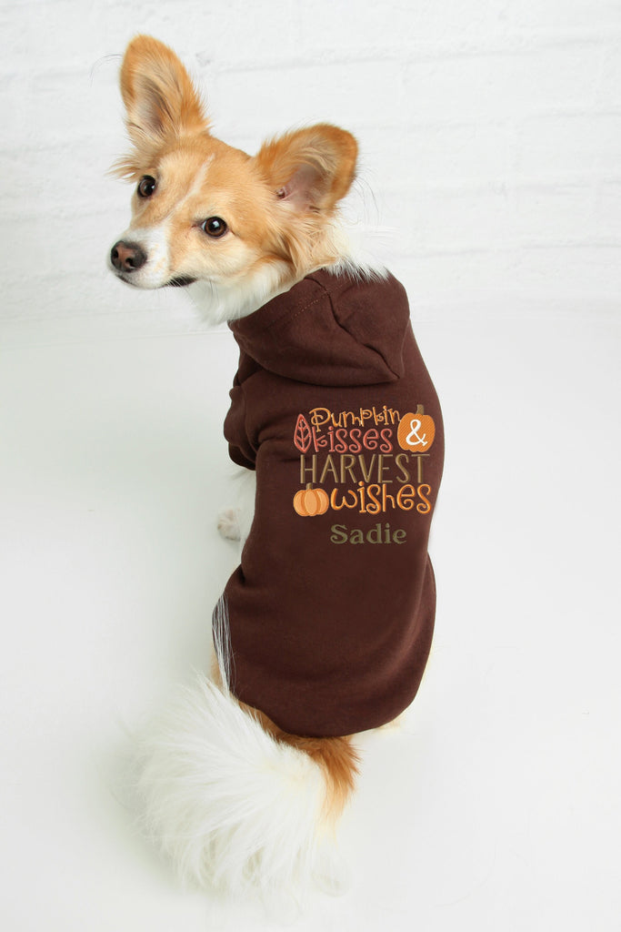 Fall Dog Shirt Hoodie Pumpkin Kisses & Harvest Wishes Dog Sweatshirt T –  Whiskers World