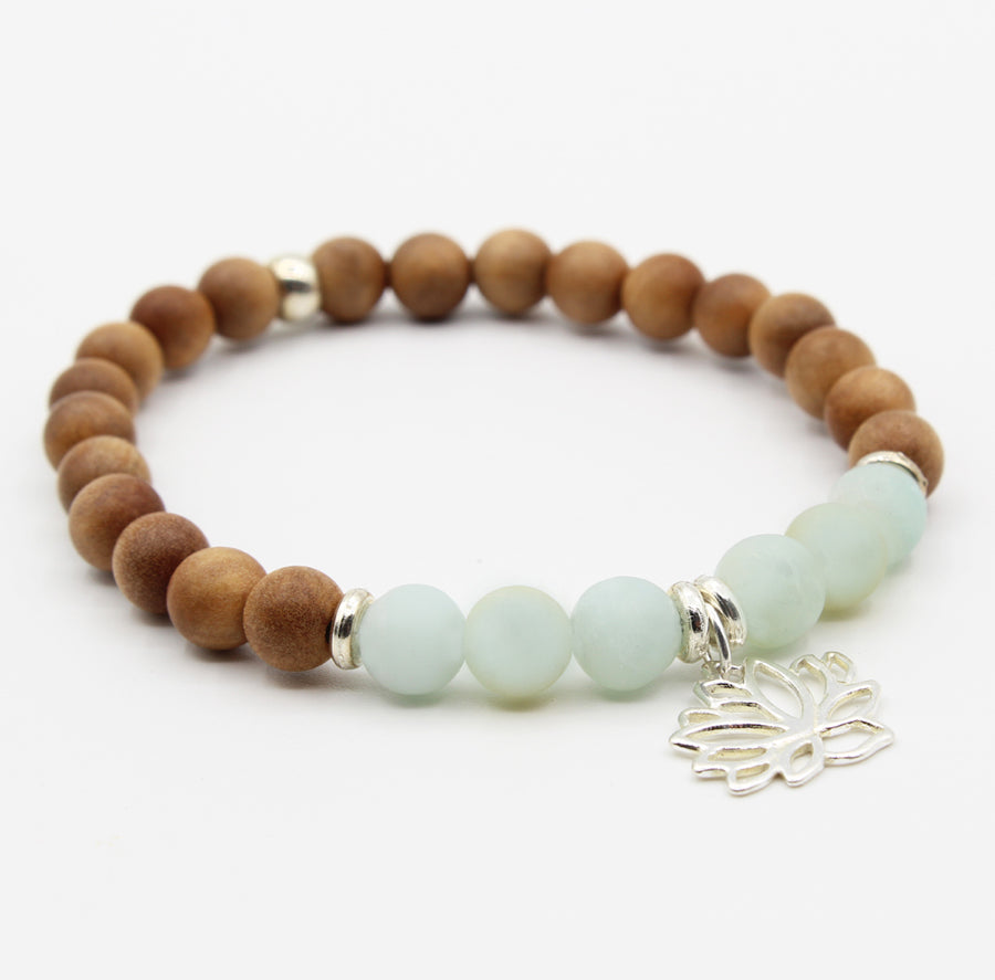 Sandelholz-Lotus-Armband