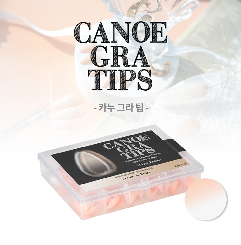 Diami Canoe Gradation Nail Tip - Cream & Beige